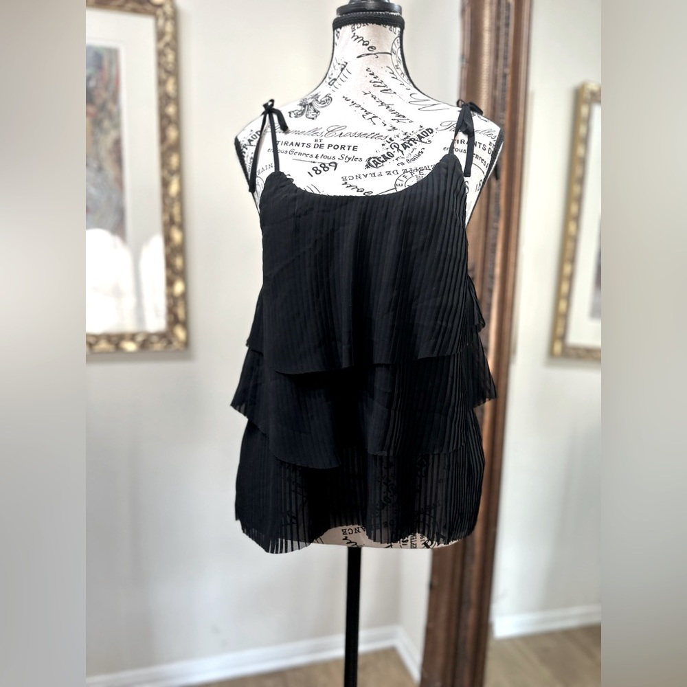 NWT Paterson J Kincaid 3 layer black spaghetti tie-up strap with tags